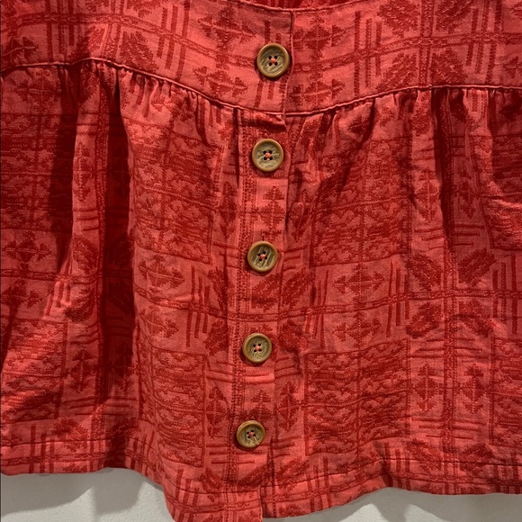 Anthropologie Sylvia Embroidered Button Back Cropped Tank Size Medium - Picture 5 of 9